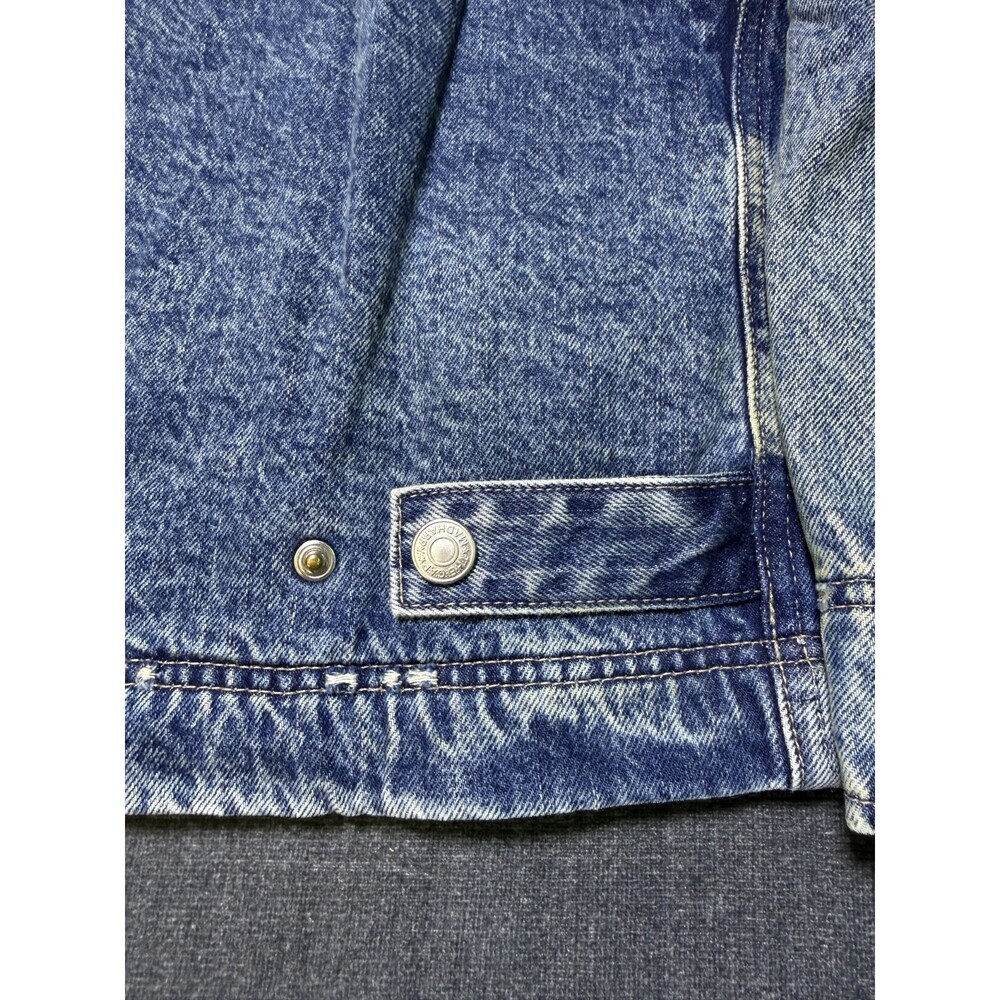 Gap X MadHappy Denim Jacket Men's Medium Blue Full-Zip Hooded Long Sleeve Collar - Picture 10 of 12